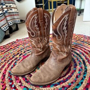 Ariat Brown Western Boots with Vintage Leather